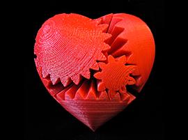 Завораживающее 3D-печатное сердце из шестеренок. Видео.