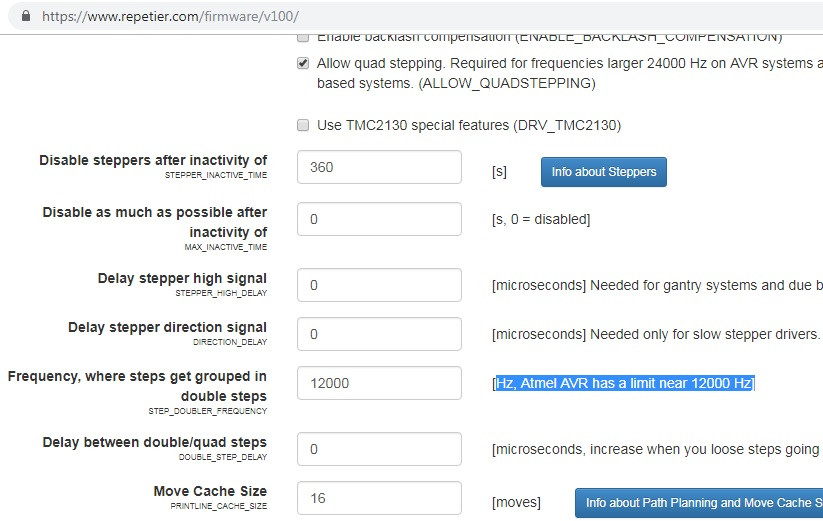 Заметка о настройке K коэффициента для QUADRATIC_ADVANCE в Repetier