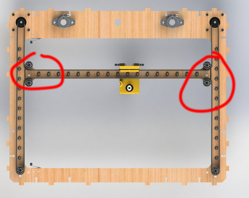 Влияет ли на что ширина между роликами на каретках оси Y на H-BOT ?
