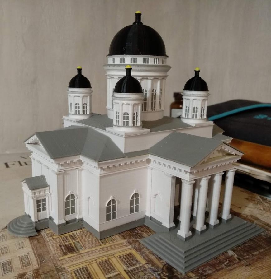 Архангельский собор. Нижний Новгород. Таки заставил я его печатать двумя цветами.