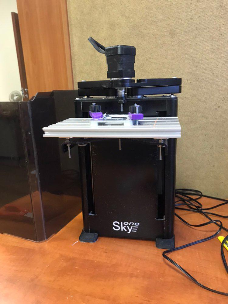 Фрезерование алюминиевой детали на 3D принтере SkyOne