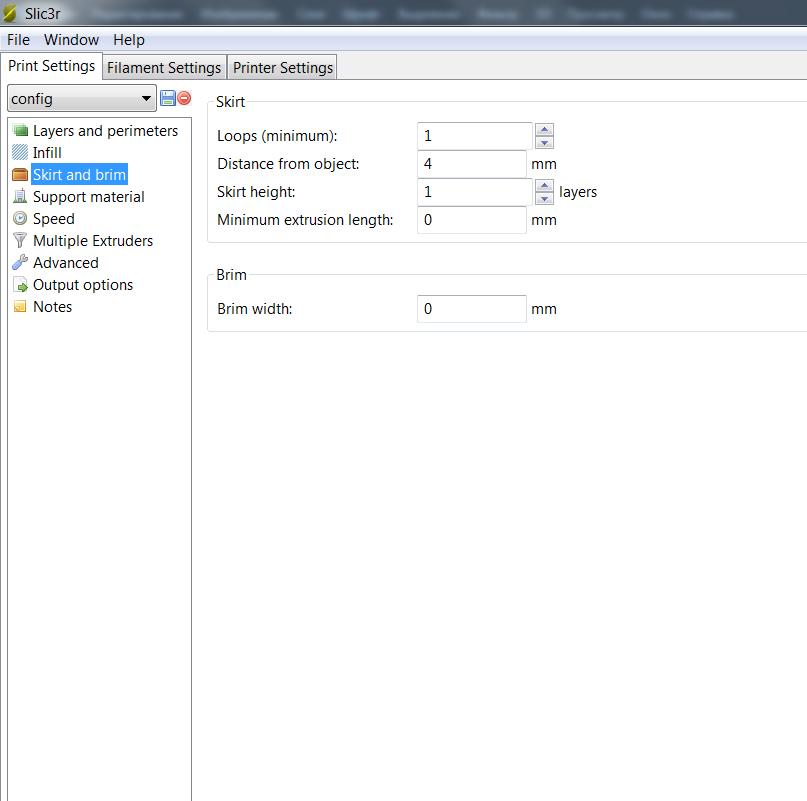 Настройка конфига slic3r