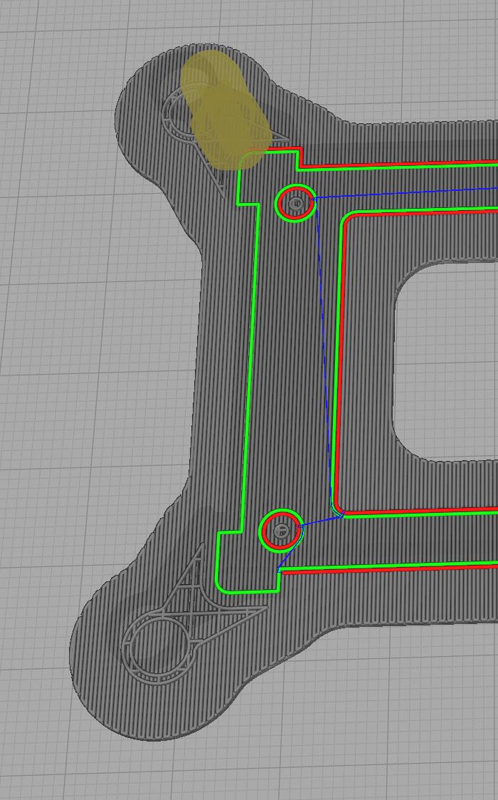 Подскажите как улучшить качество круглых отверстий на первых слоях печати?