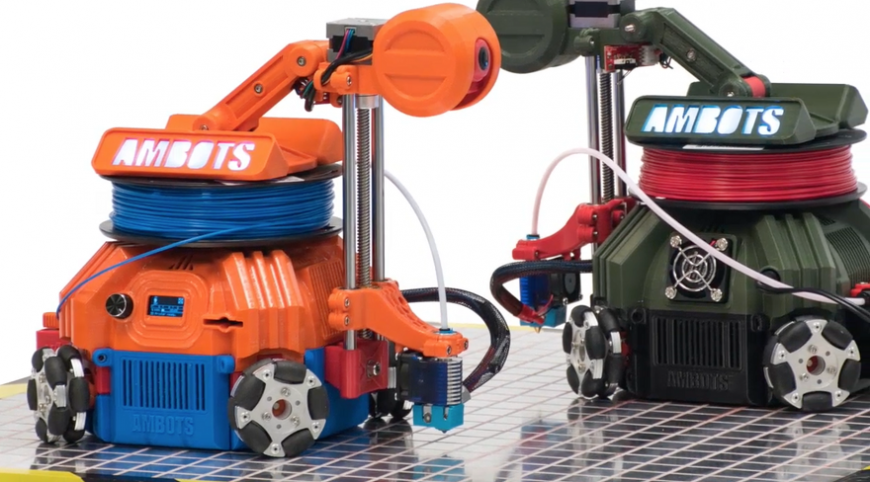 AMBOTS разрабатывает рой мобильных 3D-печатающих роботов