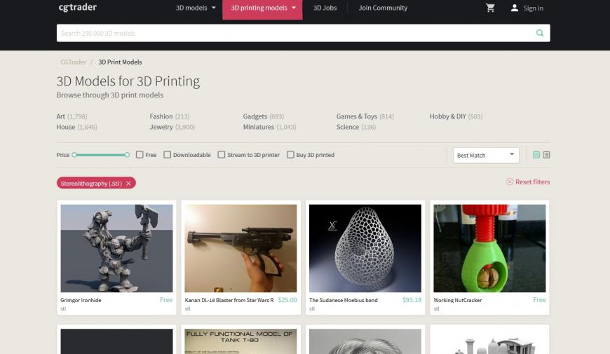 3D-модели для 3D-печати и не только: тoп сайтов