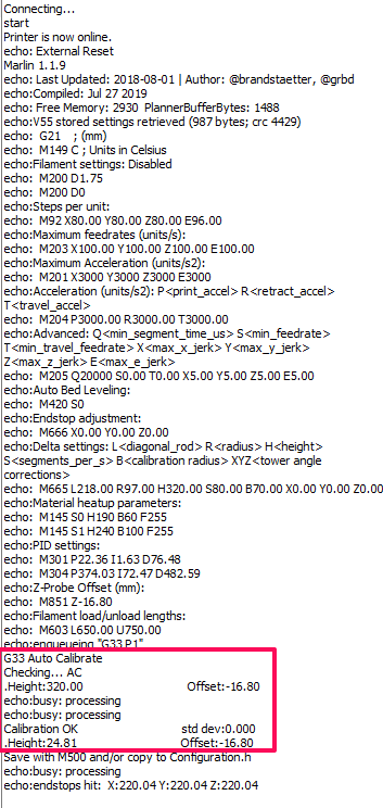 Anycubic Kossel Linear Plus Marlin 1.1.9 не работает датчик автокалибровки