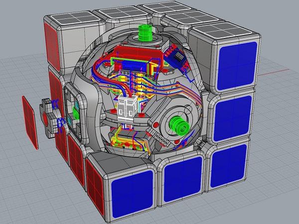 Японский самодельщик сконструировал самосборный 3D-печатный кубик Рубика