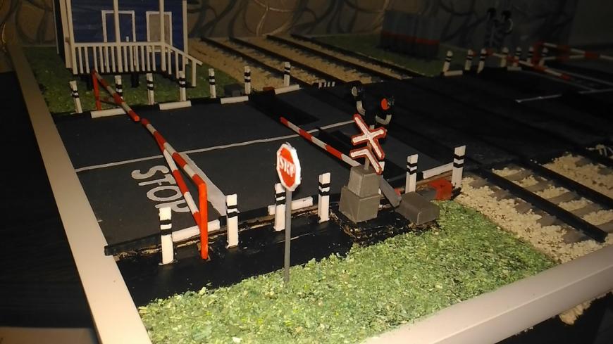 Макет железнодорожного переезда. Макет железнодорожного переезда.