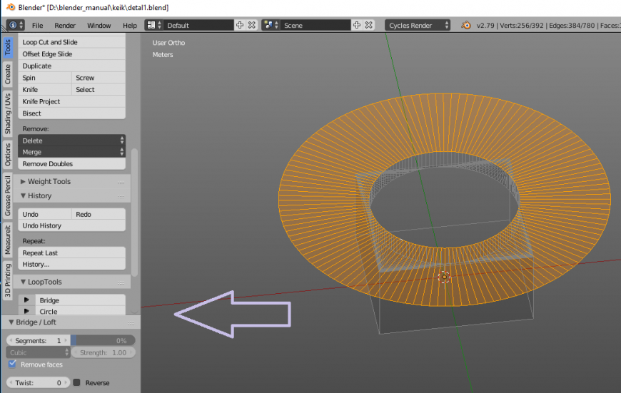 моделирование детали в Blender