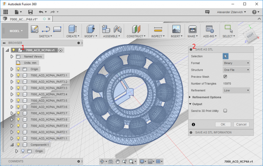 Использование Autodesk Fusion 360 для конвертации различных CAD файлов в STL