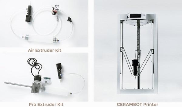 Cerambot предлагает бюджетные 3D-принтеры и экструдеры для печати керамики