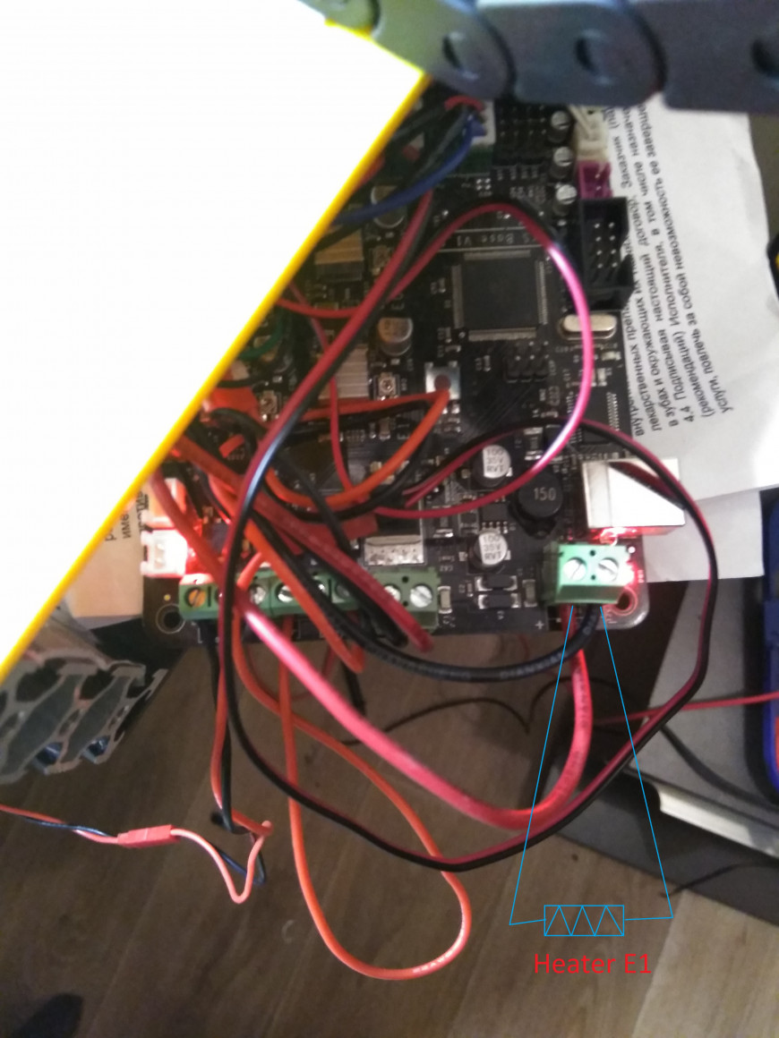 Неправильное подключение нагревателя экструдера Prusa i4 Неправильное подключение нагревателя экструдера Prusa i4