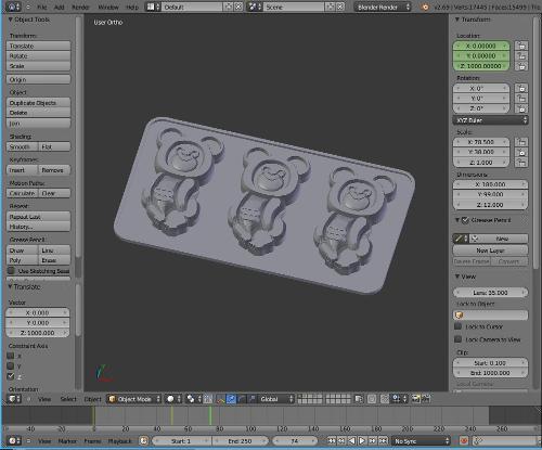 Делаем силиконовую форму «Олимпийский мишка» для литья шоколада с помощью 3D печати.