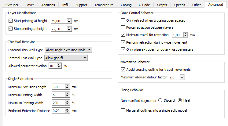 Simplify3d - непонятное поведение при печати вазы