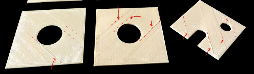 Неравномерная заливка. Канавки/полосы на стыках участков заполнения.