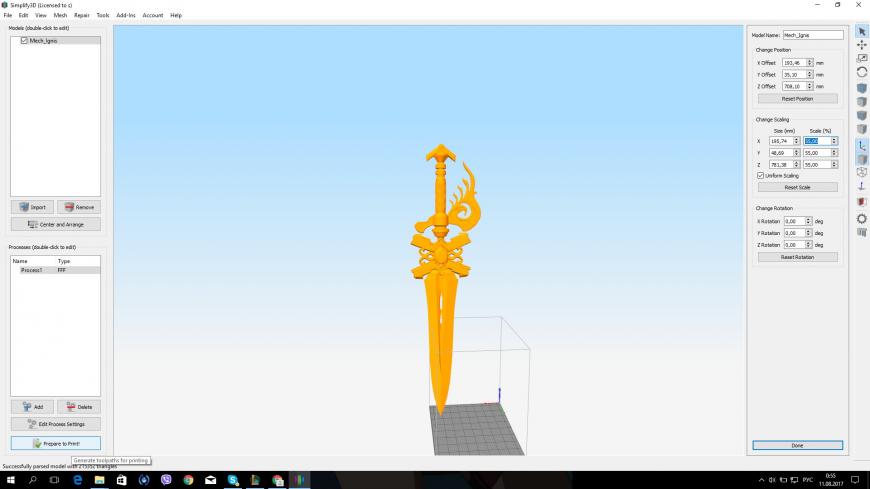 Модель пропадает частично при переводе в gcode(слайсеп Simplify3D)