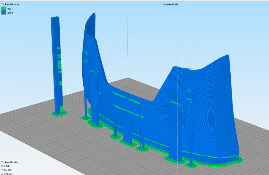 Simplify3d печать 2 мя экструдерами