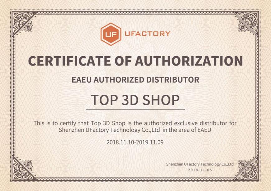 Top 3D Shop стал эксклюзивным дистрибьютором UFactory