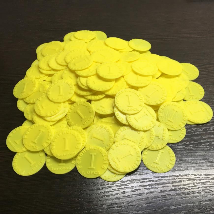 3D печать партии монет для ролевой игры Реконкиста