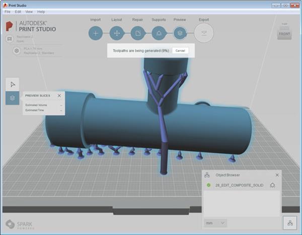 В AutoCAD 2017 реализована поддержка 3D-печати с помощью Print Studio