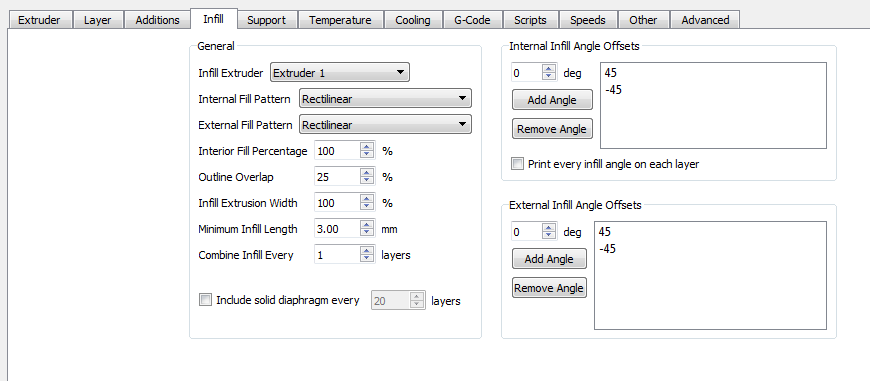 SimpliFy3D нарезает с мелкой змейкой.