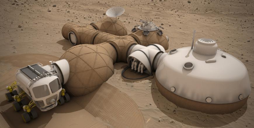 Лучшие проекты поселения на Марсе: 3D-печать и пневмокаркасы.