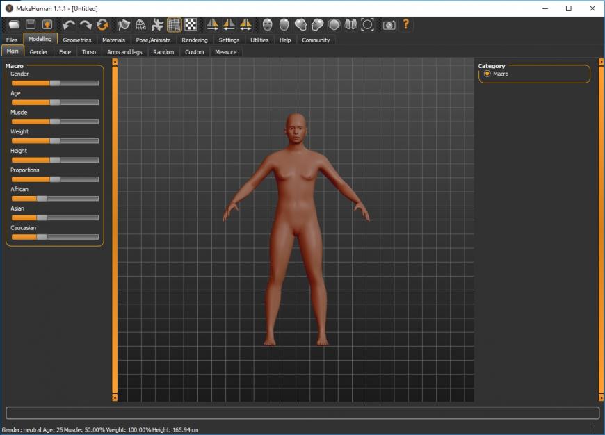 Моделирование фигуры человека в связке программ Makehuman + Blender