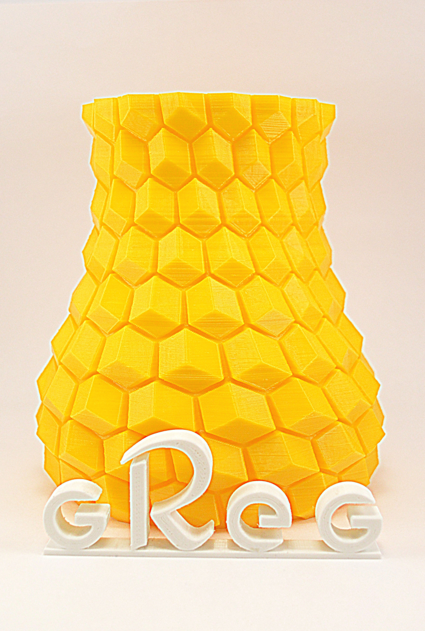 Curved honeycomb vase