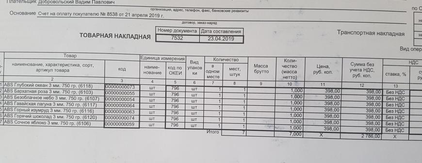 398 р за 3 мм филамет 750 гр
