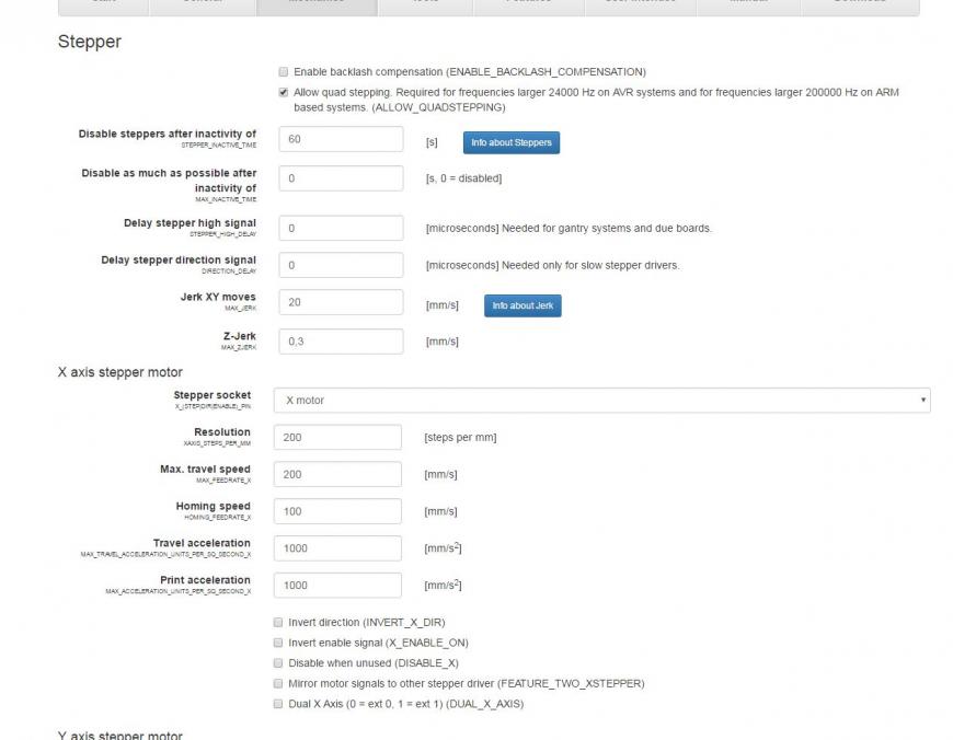 D-Bot настройка Marlin или Repetier, чего-то запутался