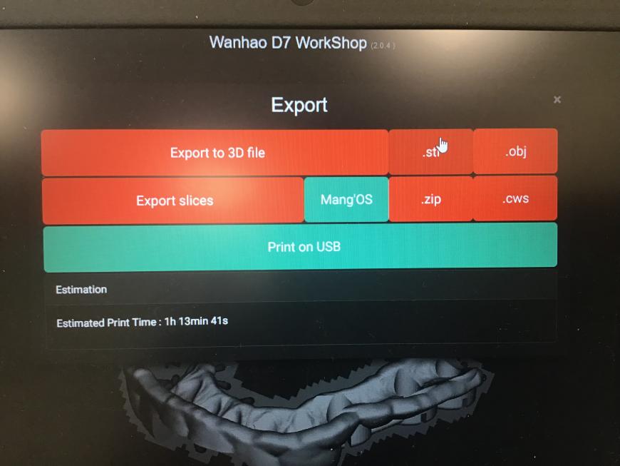 Отличие экспорта из Wanhao d7 workshop