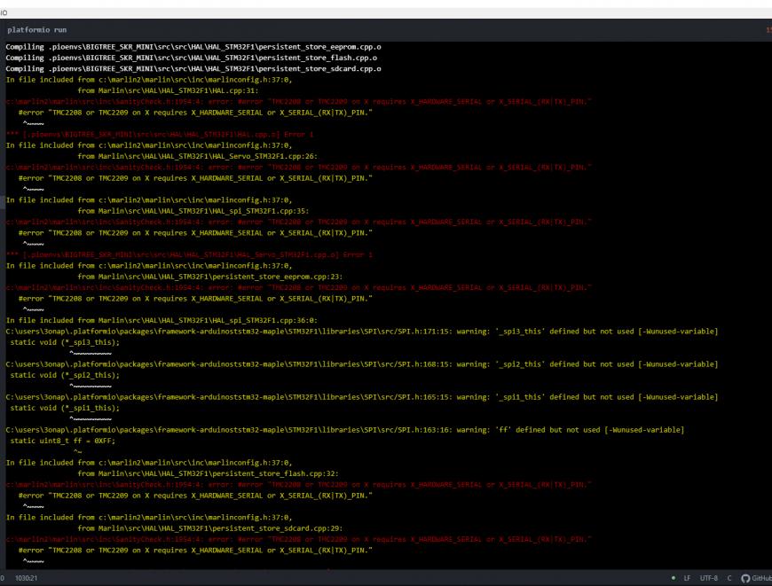 ошибка с компеляцией двигателями в марлин 2,0