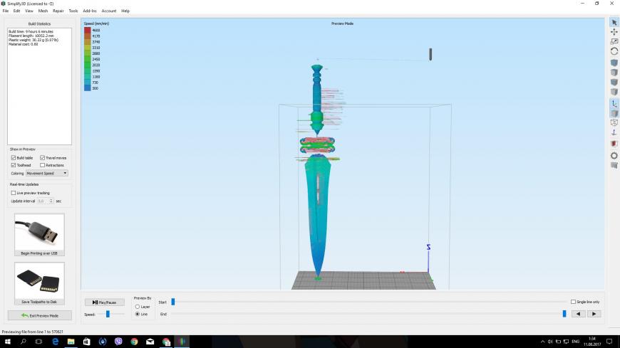 Модель пропадает частично при переводе в gcode(слайсеп Simplify3D)