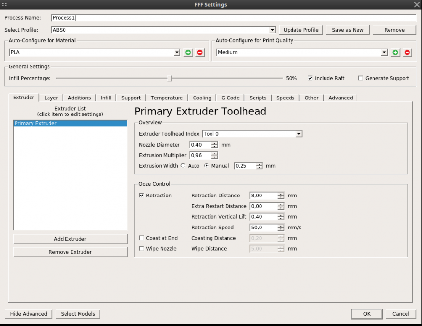 'Сопли' при печати нескольких объектов в Simplify3D