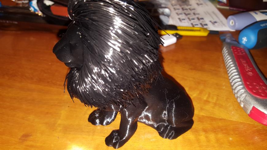 Лев. ПЛА. скорость 40%. время печати 15ч.