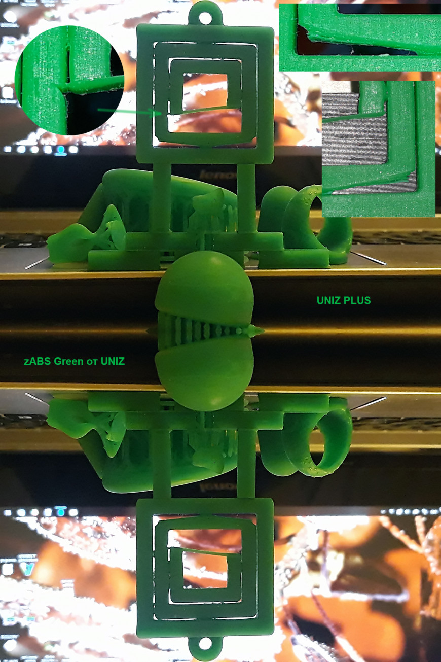 Как полимер печатал в воздух. Кулон. zABS Green от UNIZ. UNIZ PLUS