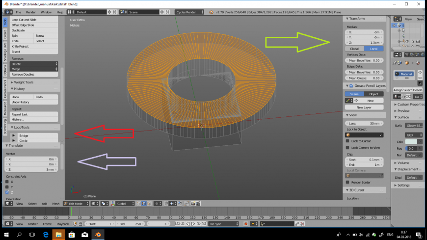 моделирование детали в Blender