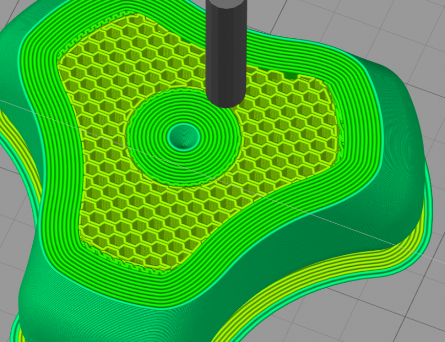 SimpliFy3D нарезает с мелкой змейкой.