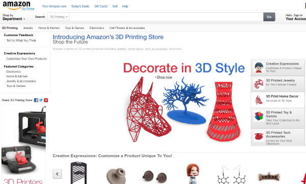 Новый магазин 3D-печатной продукции на Amazon предлагает неповторимые модные аксессуары и игрушки