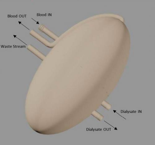 Чертеж оболочки искусственной почки, сделанный в программе AutoCAD. Прототип получился 12 см длиной и 6 см в диаметре, это средние размеры биологической почки взрослого человека