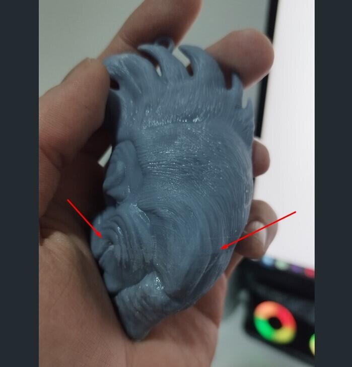 Полоски на модели (Фотополимерный принтер Anycubic Photon X2) Полоски на модели (Фотополимерный принтер Anycubic Photon X2)