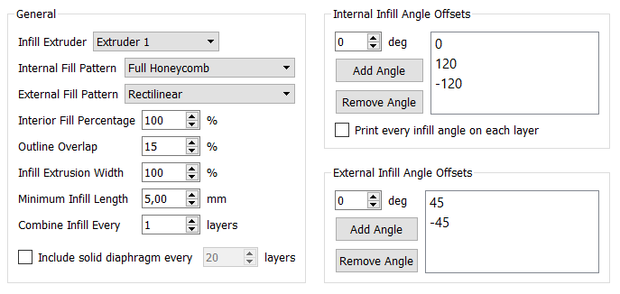 Заполнение верхних слоев (Simplify3D)