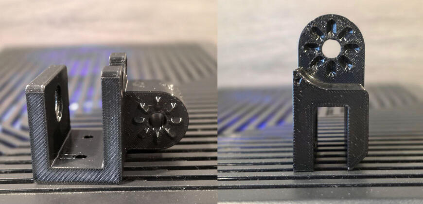 3д модель струбцины фиксатора плитки для запила под углом от 45 градусов с возможностью регулировки.