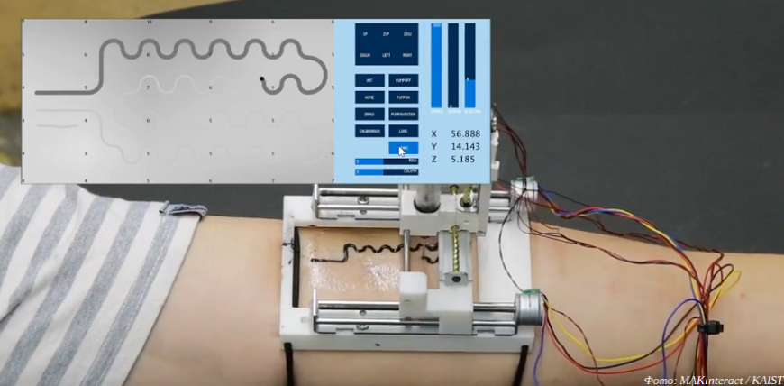Инженеры KAIST продемонстрировали плоттер для печати электроники поверх тела