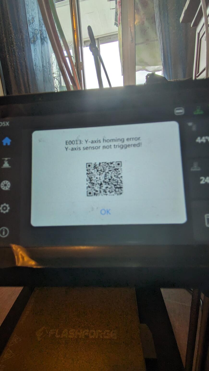 Adventurer 5x проблема датчика оси y