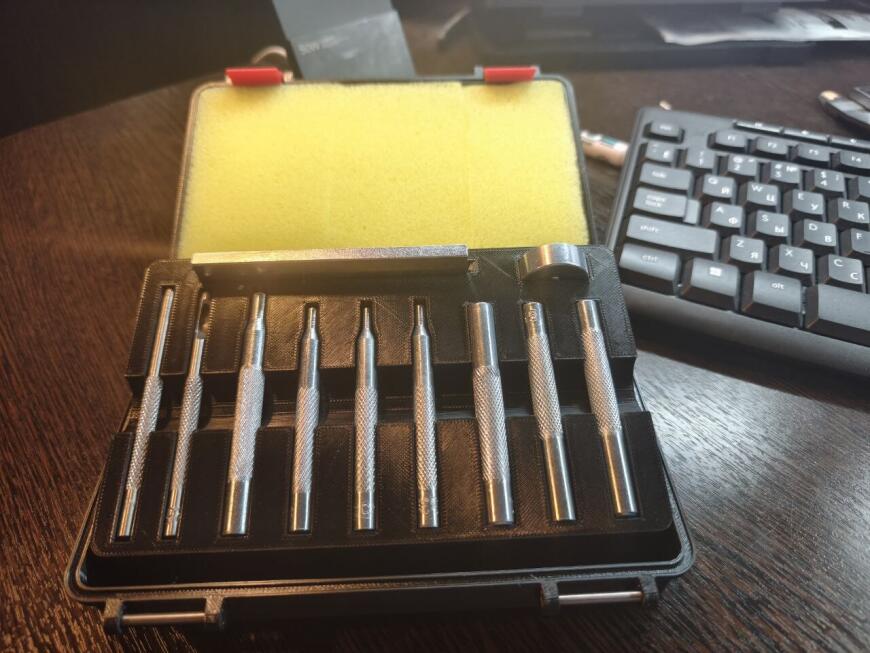 Ложемент под набор для установки заклёпок. Проектирование и результат. Ложемент под набор для установки заклёпок. Проектирование и результат.