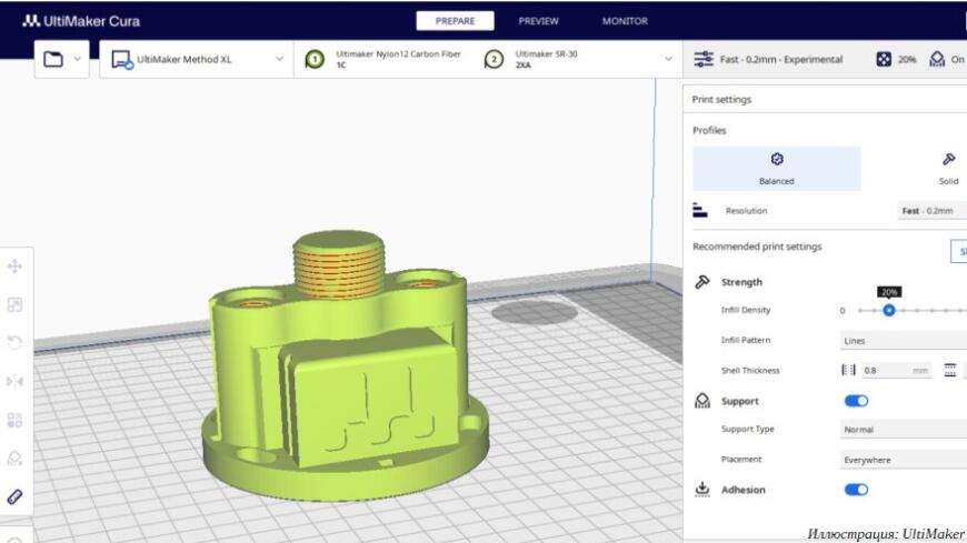 UltiMaker расширила выбор расходных материалов для 3D-принтеров Method XL