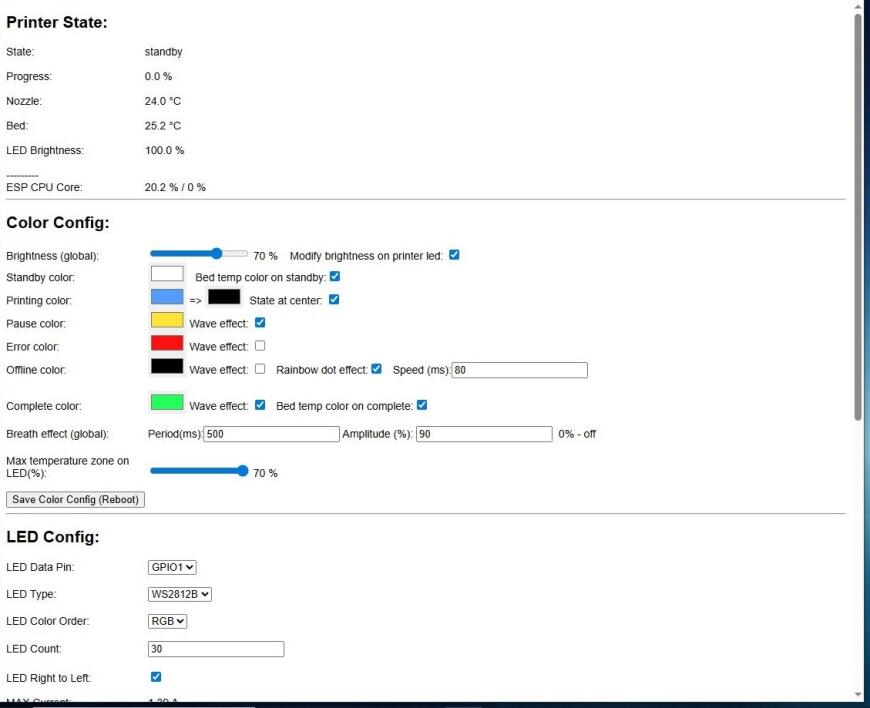 Klipper LED State: Стильная светодиодная панель статуса для вашего 3D-принтера. Klipper LED State: Стильная светодиодная панель статуса для вашего 3D-принтера.