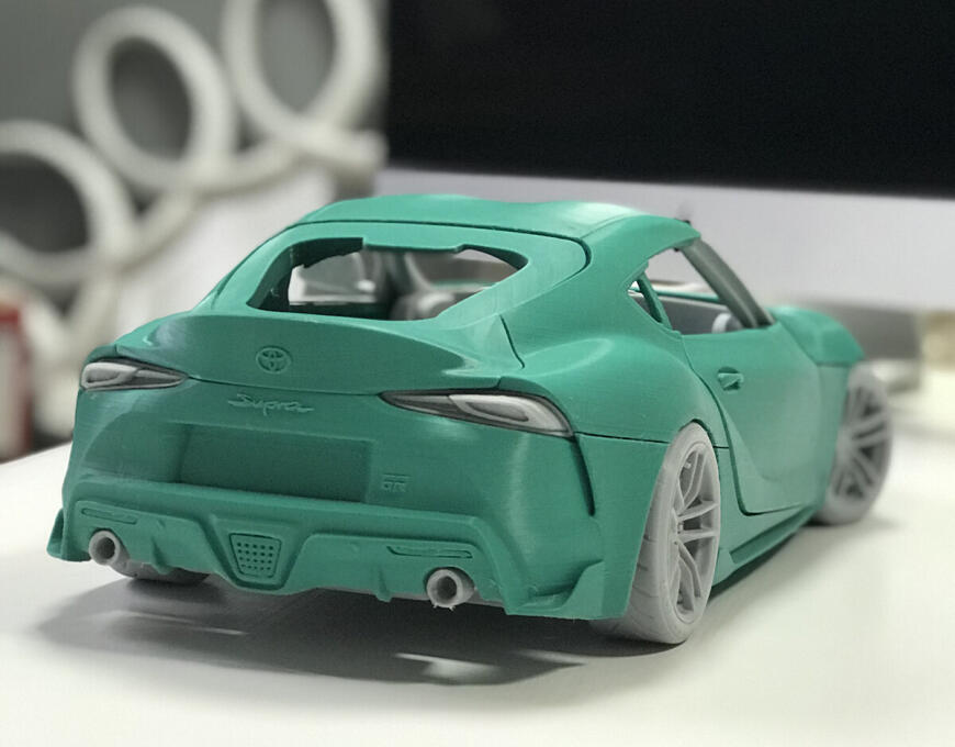 Печать сборной модели Toyota Supra A90 в масштабе 1-10 (Часть 2 первый результат)