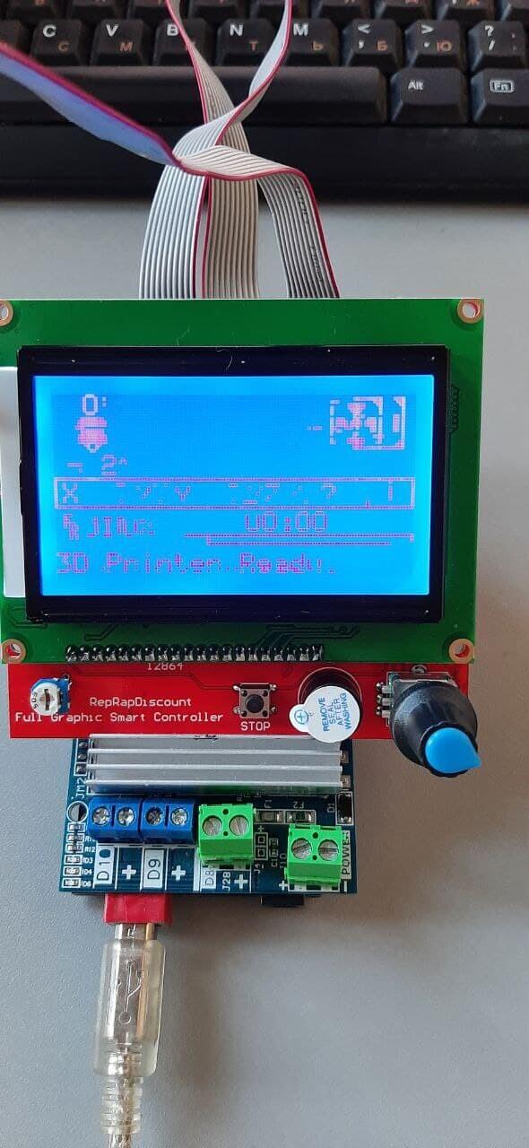 Экран RepRap ufull graphic smart controller битое изображение